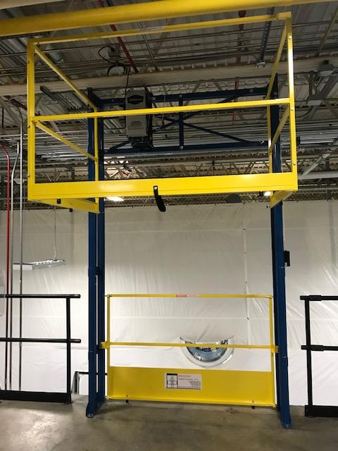 Pallet drop safety gate in a Tri-side design with power