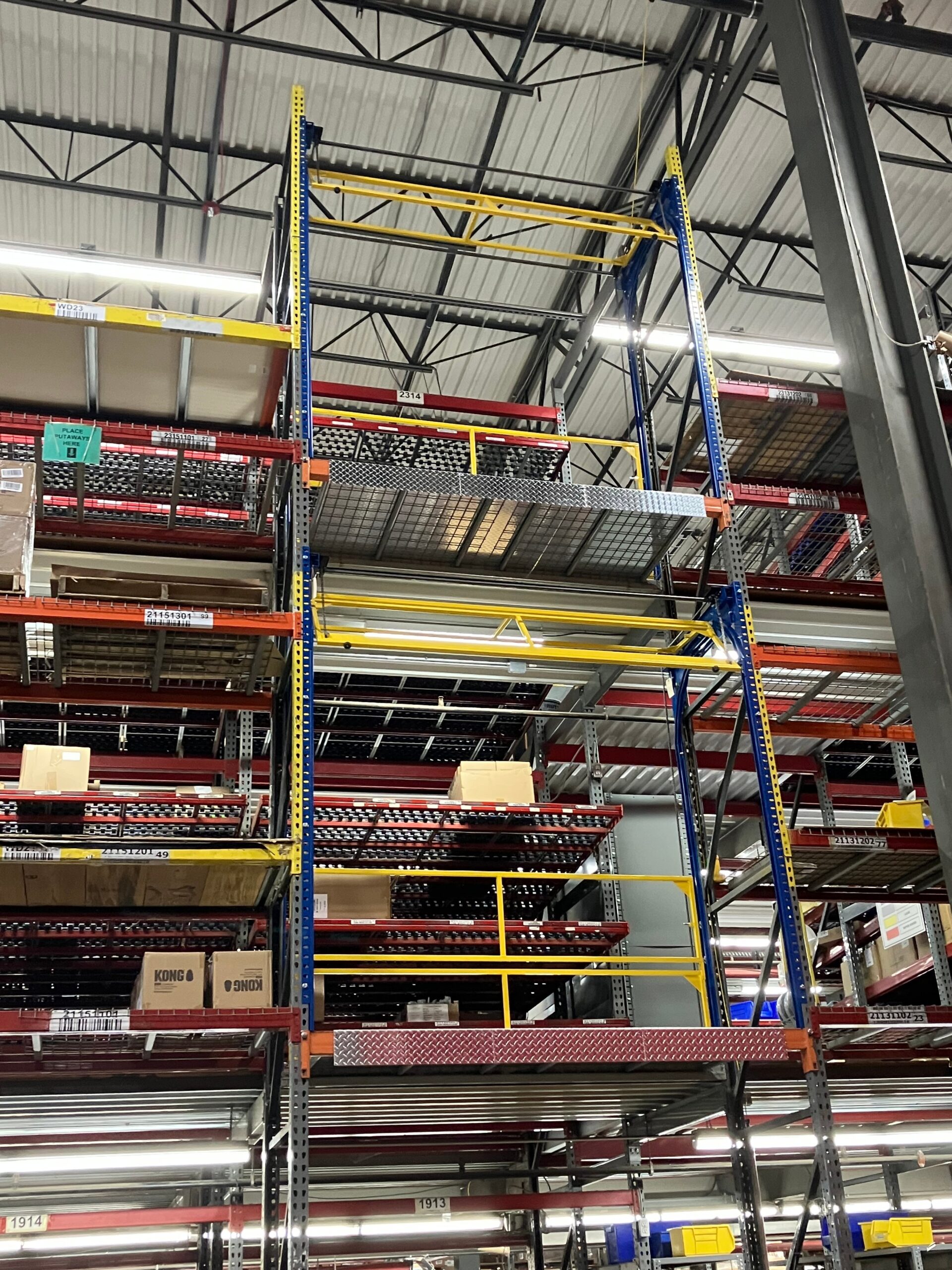 2 rack supported roly safety gates in a pick module system